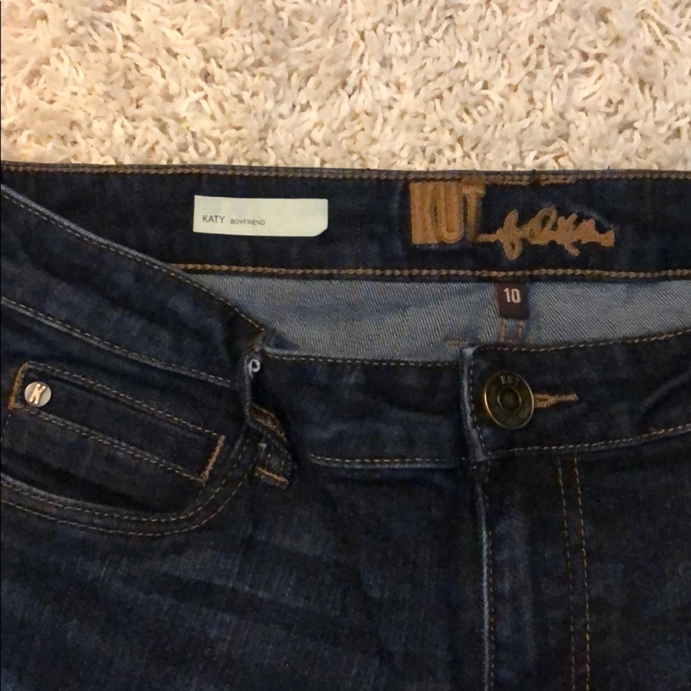 KUT from the Kloth size 10 dark rinse jeans.